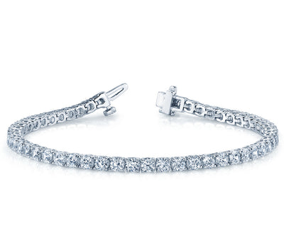 Four Prong Round Basket Classic Style Tennis Bracelet