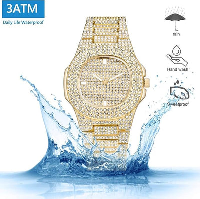 Fip Hop iced out watch for men women top luxury diamond calendar quartz wrist watch