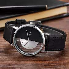 T.O.M.I Half Dial Watch Leather Strap Casual Fashion for Men